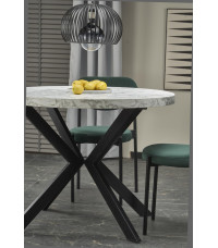 PERONI stół rozkładany biały marmur - czarny (2p1szt)