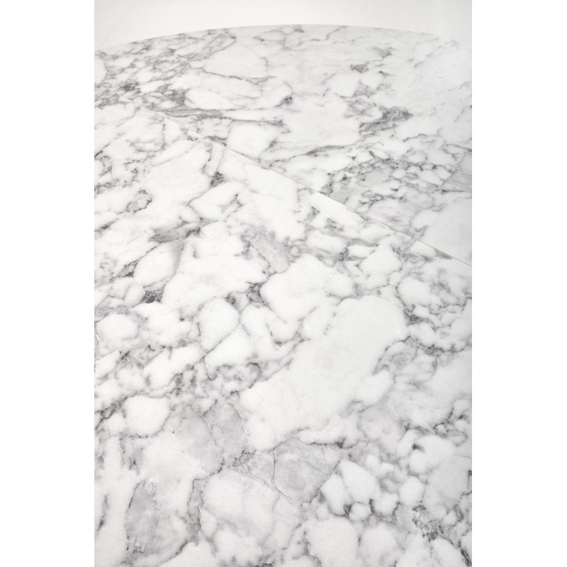 PERONI stół rozkładany biały marmur - czarny (2p1szt)