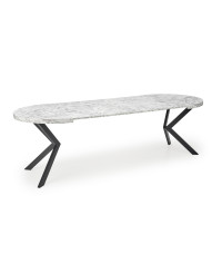 PERONI stół rozkładany biały marmur - czarny (2p1szt)