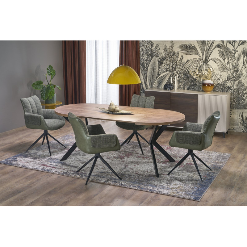 PERONI stół rozkładany orzech - czarny (2p1szt)