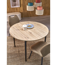 PIVOT stół rozkładany 102-142x102x75 cm, blat - dąb artisan, nogi - czarny (1p1szt)