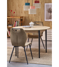 PIVOT stół rozkładany 102-142x102x75 cm, blat - dąb artisan, nogi - czarny (1p1szt)