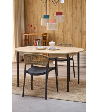 PIVOT stół rozkładany 102-142x102x75 cm, blat - dąb artisan, nogi - czarny (1p1szt)