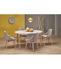 PIVOT stół rozkładany 102-142x102x75 cm, blat - kaszmir, nogi - naturalny (1p1szt)