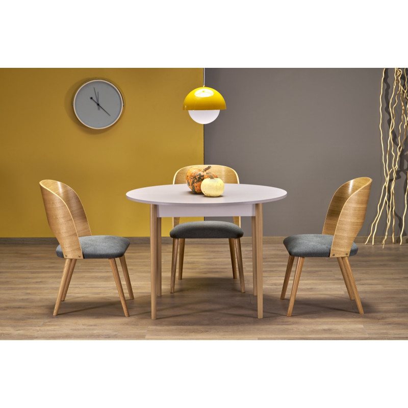 PIVOT stół rozkładany 102-142x102x75 cm, blat - kaszmir, nogi - naturalny (1p1szt)