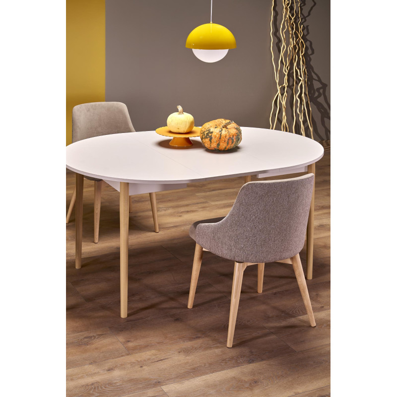 PIVOT stół rozkładany 102-142x102x75 cm, blat - kaszmir, nogi - naturalny (1p1szt)