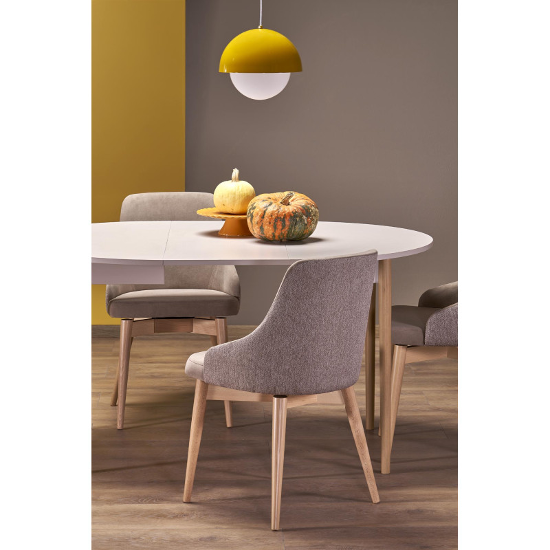 PIVOT stół rozkładany 102-142x102x75 cm, blat - kaszmir, nogi - naturalny (1p1szt)