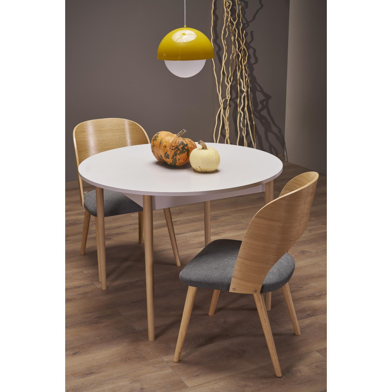 PIVOT stół rozkładany 102-142x102x75 cm, blat - kaszmir, nogi - naturalny (1p1szt)