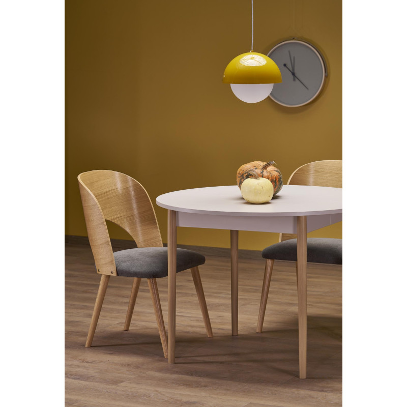 PIVOT stół rozkładany 102-142x102x75 cm, blat - kaszmir, nogi - naturalny (1p1szt)