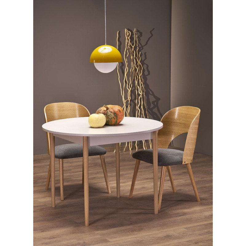 PIVOT stół rozkładany 102-142x102x75 cm, blat - kaszmir, nogi - naturalny (1p1szt)