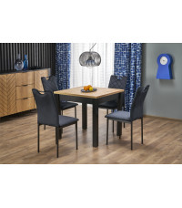 QUBIK stół rozkładany 80-200/80/76 cm dąb artisan/czarny (2p1szt)