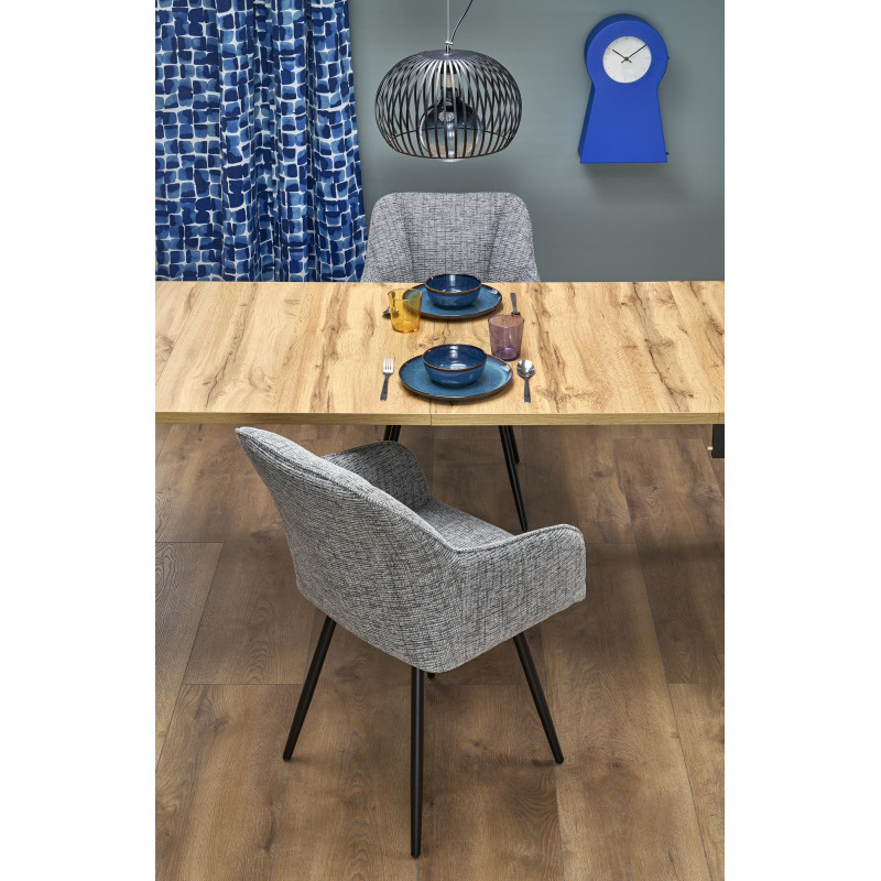 QUBIK stół rozkładany 80-200/80/76 cm dąb artisan/czarny (2p1szt)