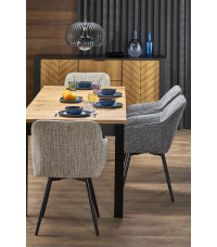 QUBIK stół rozkładany 80-200/80/76 cm dąb artisan/czarny (2p1szt)