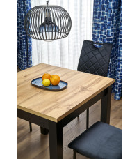 QUBIK stół rozkładany 80-200/80/76 cm dąb artisan/czarny (2p1szt)