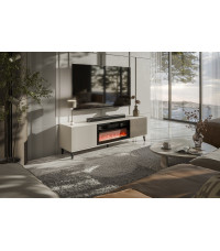 RANDOM 2 RTV-K stolik RTV 180 cm z kominkiem kaszmir / orzech / czarny (3p1szt)