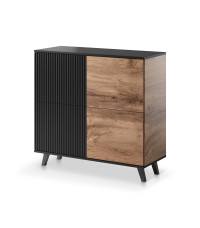 RANDOM KM-2 komoda dąb wotan/czarny (2p1szt)