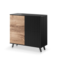RANDOM KM-2 komoda dąb wotan/czarny (2p1szt)