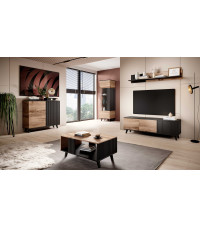 RANDOM KM-2 komoda dąb wotan/czarny (2p1szt)