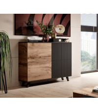 RANDOM KM-2 komoda dąb wotan/czarny (2p1szt)