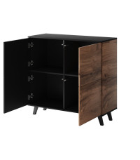 RANDOM KM-2 komoda dąb wotan/czarny (2p1szt)