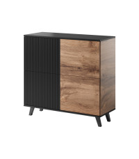 RANDOM KM-2 komoda dąb wotan/czarny (2p1szt)