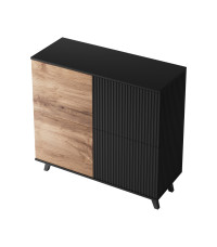 RANDOM KM-2 komoda dąb wotan/czarny (2p1szt)