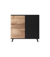 RANDOM KM-2 komoda dąb wotan/czarny (2p1szt)