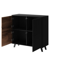 RANDOM KM-2 komoda dąb wotan/czarny (2p1szt)