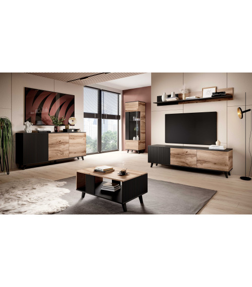 RANDOM LAW-1 ława dąb wotan/czarny (1p1szt)