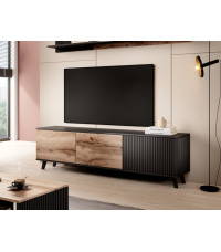 RANDOM RTV-2 stolik RTV 180 cm dąb wotan/czarny (2p1szt)