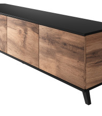 RANDOM RTV-3 stolik RTV 200 cm dąb wotan/czarny (2p1szt)