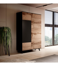 RANDOM S-1 szafa dąb wotan/czarny (3p1szt)