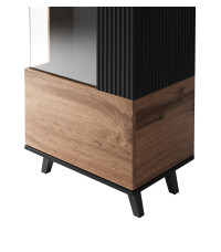 RANDOM W-1 witryna dąb wotan/czarny (2p1szt)