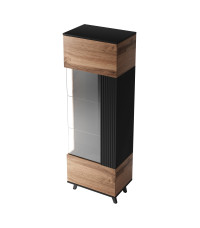 RANDOM W-1 witryna dąb wotan/czarny (2p1szt)