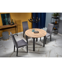 RINGO stół kolor blat dąb artisan, nogi - czarny (102-142x102x76 cm) (2p1szt)