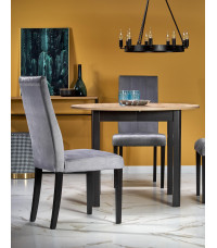 RINGO stół kolor blat dąb artisan, nogi - czarny (102-142x102x76 cm) (2p1szt)