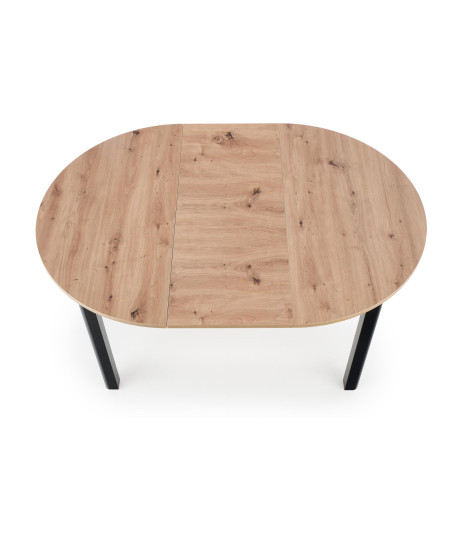 RINGO stół kolor blat dąb artisan, nogi - czarny (102-142x102x76 cm) (2p1szt)