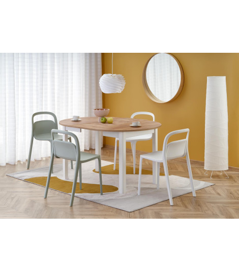 RINGO stół kolor blat dąb craft, nogi - biały (102-142x102x76 cm) (2p1szt)
