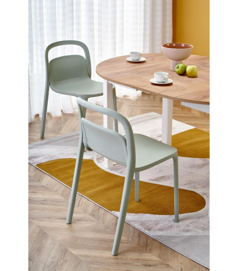 RINGO stół kolor blat dąb craft, nogi - biały (102-142x102x76 cm) (2p1szt)