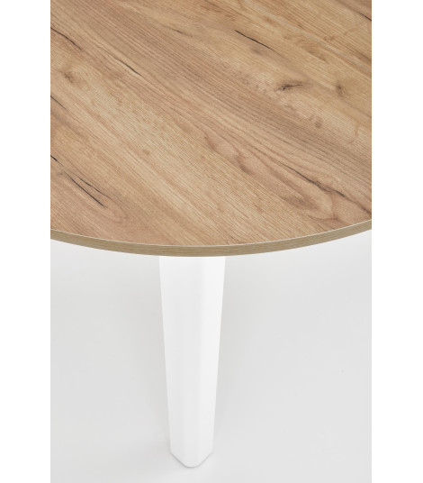 RINGO stół kolor blat dąb craft, nogi - biały (102-142x102x76 cm) (2p1szt)