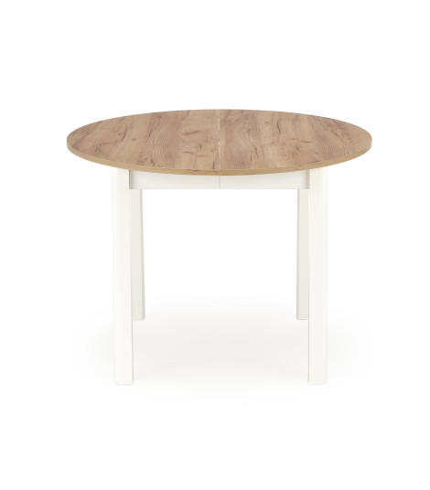 RINGO stół kolor blat dąb craft, nogi - biały (102-142x102x76 cm) (2p1szt)