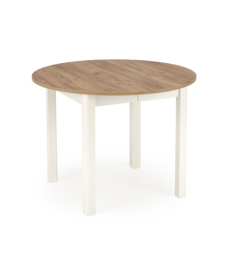 RINGO stół kolor blat dąb craft, nogi - biały (102-142x102x76 cm) (2p1szt)