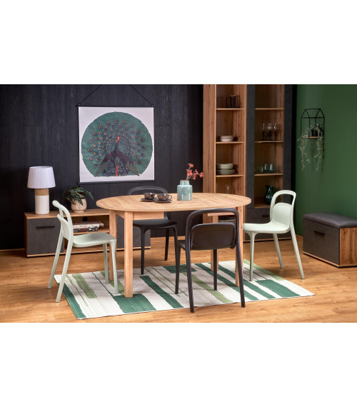 RINGO stół kolor blat dąb craft, nogi - dąb craft (102-142x102x76 cm) (2p1szt)