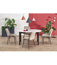 RINGO stół kolor blat kaszmir, nogi - czarny (102-142x102x76 cm) (2p1szt)