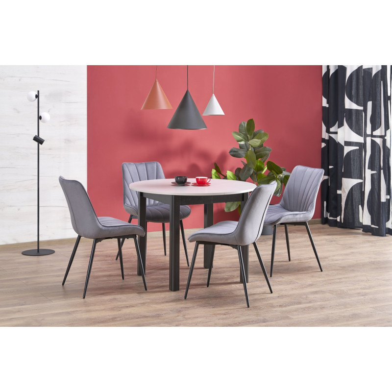 RINGO stół kolor blat kaszmir, nogi - czarny (102-142x102x76 cm) (2p1szt)