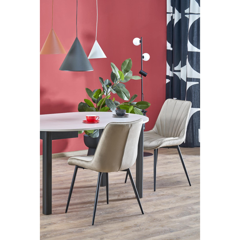 RINGO stół kolor blat kaszmir, nogi - czarny (102-142x102x76 cm) (2p1szt)