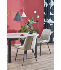 RINGO stół kolor blat kaszmir, nogi - czarny (102-142x102x76 cm) (2p1szt)