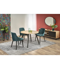 RUBEN stół kolor blat - dąb artisan, nogi - czarny (102-142x102x75 cm) (2p1szt)