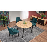 RUBEN stół kolor blat - dąb artisan, nogi - czarny (102-142x102x75 cm) (2p1szt)