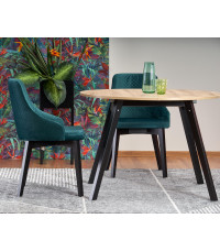 RUBEN stół kolor blat - dąb artisan, nogi - czarny (102-142x102x75 cm) (2p1szt)